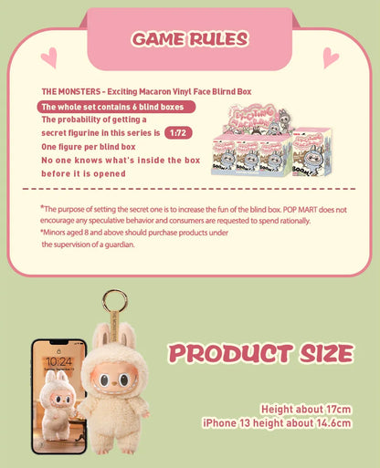 LABUBU THE MONSTERS – Exciting Macaron Series (Mystery Box) Vinylfigur