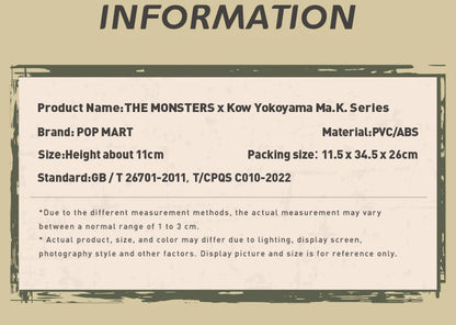 POP MART LABUBU THE MONSTERS × Kow Yokoyama Ma.K. – Limited Collaboration (Mystery Box) Vinylfigur