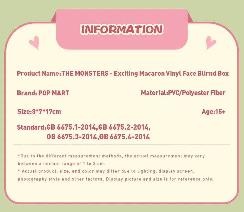 LABUBU THE MONSTERS – Exciting Macaron Series (Mystery Box) Vinylfigur