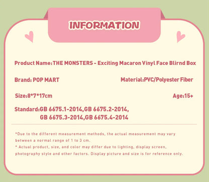 LABUBU THE MONSTERS – Exciting Macaron Series (Mystery Box) Vinylfigur
